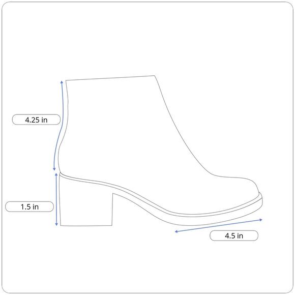 Women BootILLUDE Chaya Low Heel Zip Up Ankle Boot Round Toe Bootie Size 8 Light - Picture 2 of 7